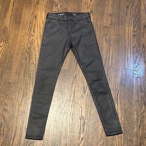 AG Adriano Goldschmied Black Wax Skinny Jeans